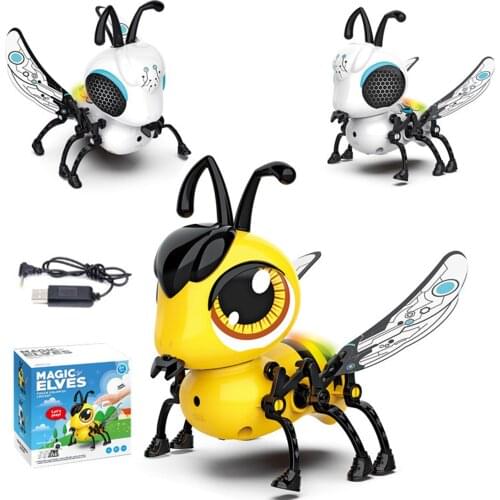 Electronic Flying Toy Multifunctional Rechargeable Simulationg Insect Can Sound Singing Crawling Multiple Functions Fly Toys