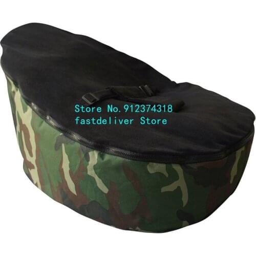 Bean bags with camouflage with black tops, pink zigzag baby beds