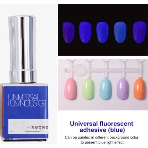 Fluorescent Nail Gel Luminous Glue Disco Fluorescent Clear Nail Polish UV LED Phototherapy Gel Top Coat Nail Art Salon TSLM2