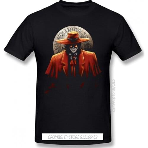 Hellsing Manga Abraham Van Helsing Anime Fabric TShirt Alucard Basic T Shirt Homme Men Tees Shirt Printed Big Sale