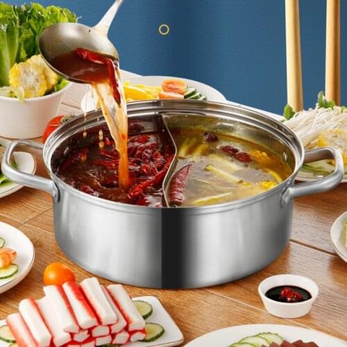 Chinese Style Two-Flavor Hot Pot Stainless Steel Induction Cooker Special Use Mandarin Duck Hot Pot Home Shabu-Shabu Hot Pot