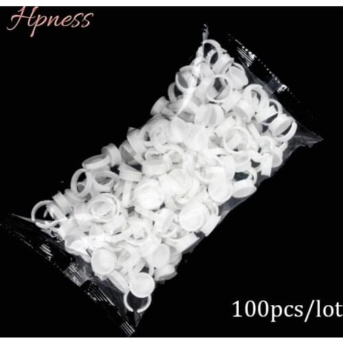 100Pcs Free Shipping Wholesale Lash Glue Ring Holder Plastic Disposal Tattoo Pigment Pallet Adhesive Glue Holder Palette Volume