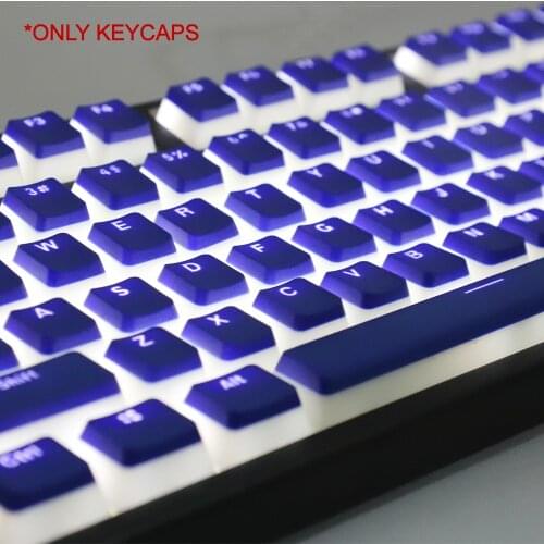 108 Key Pudding Keycap for Mechanical Keyboard Dark Blue Transparent Backlight PBT Material OEM Suit for Anne Pro 2 GK61 PC Game