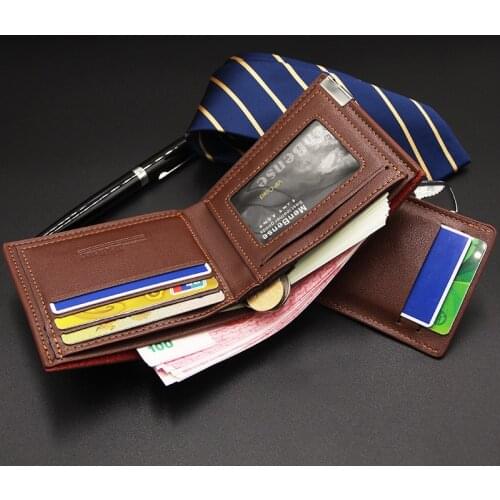 Retro Purse Short Slim Thin Wallet Men Short Luxury Mini Slim Credit Card Cute Leather Small Wallet High Quality Men Wallets