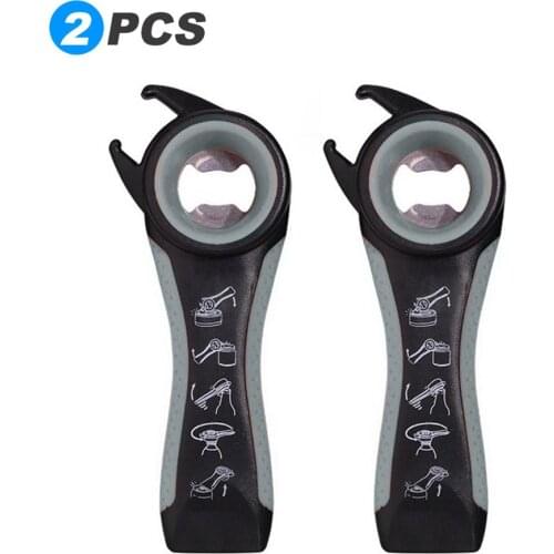 2pcs 5 in 1 Multi function Can Opener Tool /Stainless Steel plastic Can jar bottle open can /Opener Beer Good Kitchen Tool tools