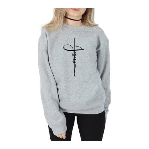 Jesus Cross Sweatshirt Unisex Christian Faith Cross Lover Gift Hoodies Trendy Religion Christian Cross Cotton Slogan Pullover