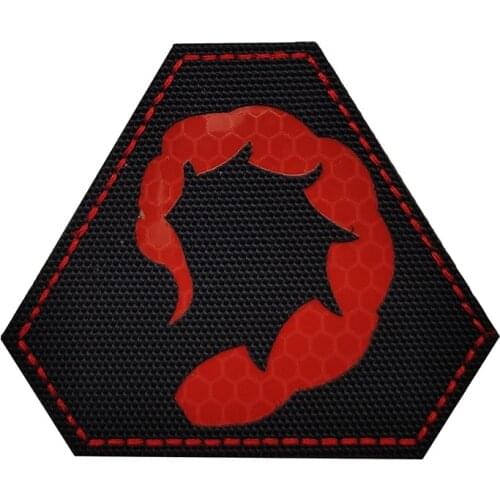 Scorpion Tail Reflective Patch Armband Badge Sticker Decal Embellishment Glow In Darkness Military Tactical Accessory IR Patches