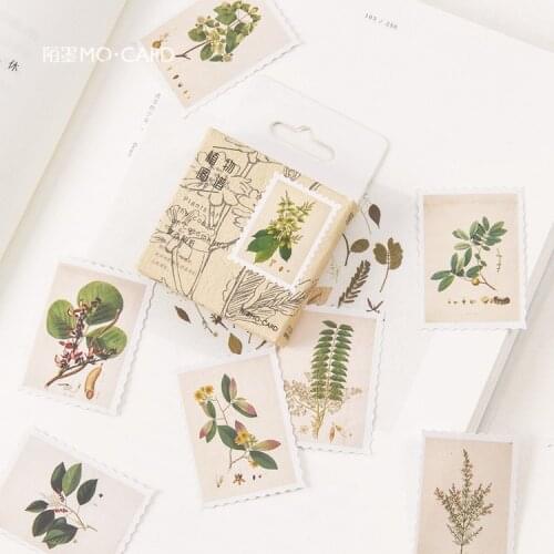 45pcs Boxed Beautiful Plant Guide Series Special-shaped Botany Atlas Adhesive Sticker School Office Supplies Decorate stationery