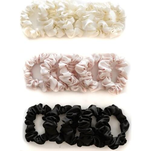 2020 New 1 Set Women Satin/Velvet Elastic Hair Bands Scrunchies Headband Thin Rubber Band Ponytail Holder Girls Hair Accessories