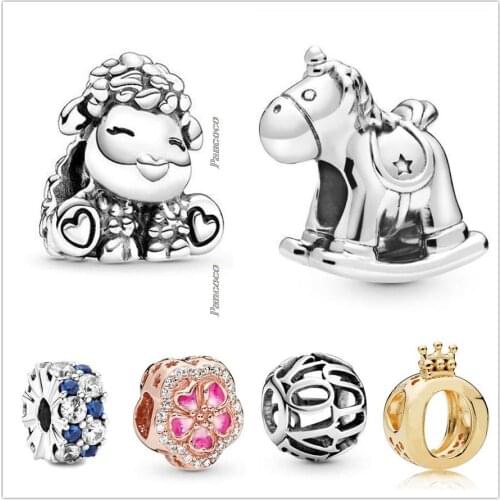 Original 925 Sterling Silver Vintage Cute Patti the Sheep Charm Beads Fit Pandora Bracelet & Necklace Jewelry