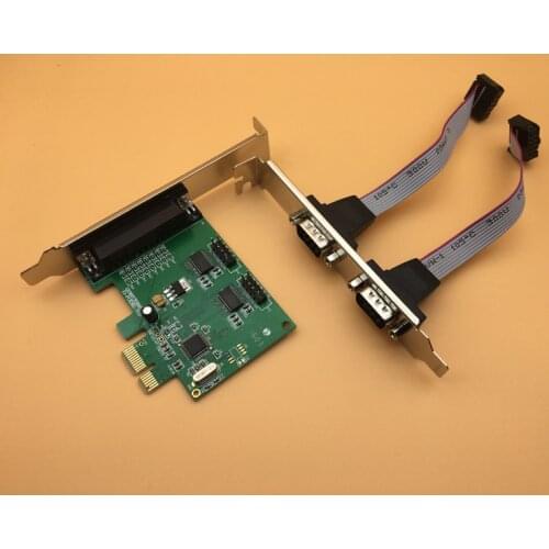 PCIE Multi Serial Card 2-port RS232 COM + Print Parallel LPT Port Expansion Card WCH382L Chipset w/ Low Profile Bracket