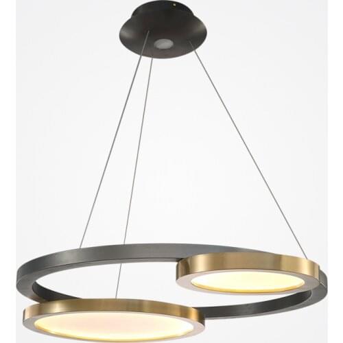 Postmodern Stainless Steel Disc Dining Room Chandelier Nordic Art Living Room Lights Creative LED Model Room Decorative Lights