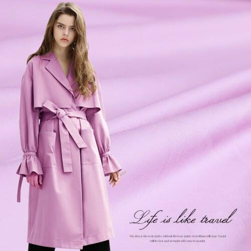Purple pink flax and polyester blending Spring and Autumn windcoat pants DIY fabric garment materials Freeshipping
