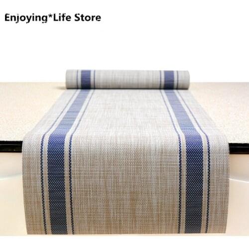 Luxury Party Wedding Table Runner Modern Striped Table Runner Eco-friendly and Durable Coffee Tea Tablecloth Plastic Placemat