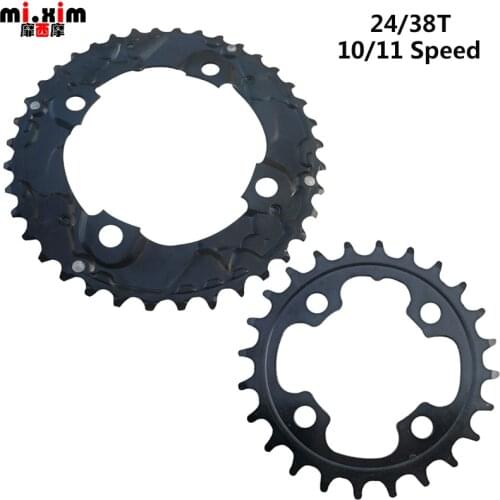 Mi.Xim 24T 38T Bike Disc Crankset Bicycle Repair Parts Chain wheel Teeth Plate Double Disc BCD64mm For 7 8 9 10 11Speed