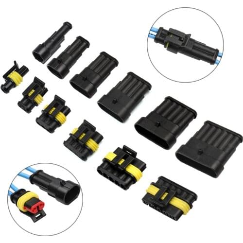 1Set Waterproof 1/2/3/4/5/6 Pin Way Seal Quad Bike 12A IP68 Electrical Automotive Wire Connector Plug Terminals for Truck
