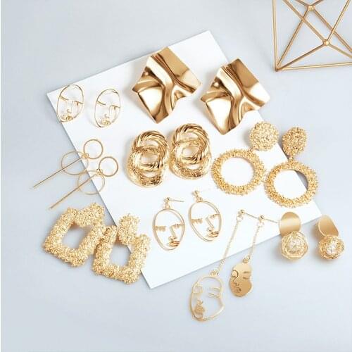 Fashion Statement Earrings 2020 Big Geometric Round Earrings For Women Hanging Dangle Earrings Drop Earing Modern Female Jewelry