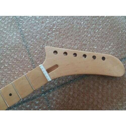 1pcs Full scalloped Guitar Neck Replacement 22 Fret Maple banana headstock