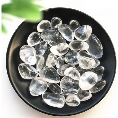 100g 15-30mm Natural White Crystal Rock Quartz Tumbled Aquarium Flowerpot Natural Stones and Minerals