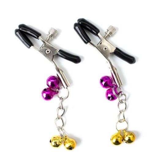 100pairs/lot Sexy Hot Sale Metal Nipple Clamps With Beauty 4 Bell Nipple Clips Clamps Nipple Sex Products For Women SP0064