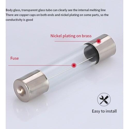 130pcs 13 sizes Quick Blow Glass Tube Fuse Assorted Kit 6x30mm 250V Fast-blow Glass Tube Fuses kit with 10pc Fuses Seat