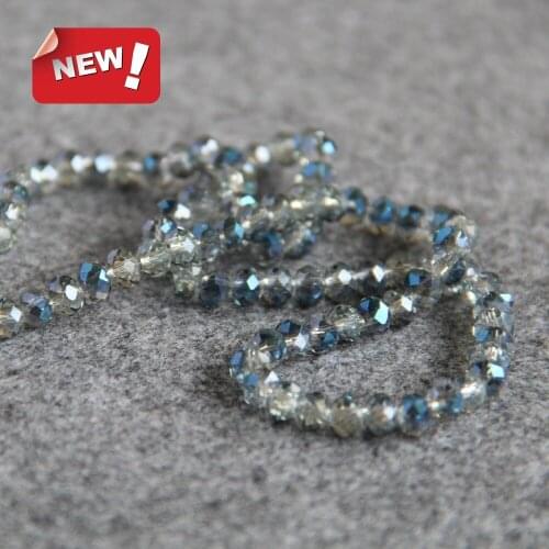 4x6mm Faceted Blue AB+ Colorful Glass Crystal Beads Loose 100pcs DIY Jewelry Making Design Wholesale Semi Finished Stones Balls