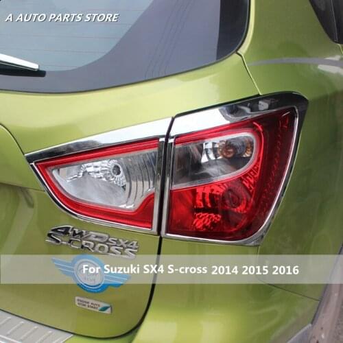 ABS Outside Rear Tail Tailgate Light Lamp Protection Cover Trim 4 Piece / set Accessories For Suzuki Sx4 s-cross 2014 2015 2016