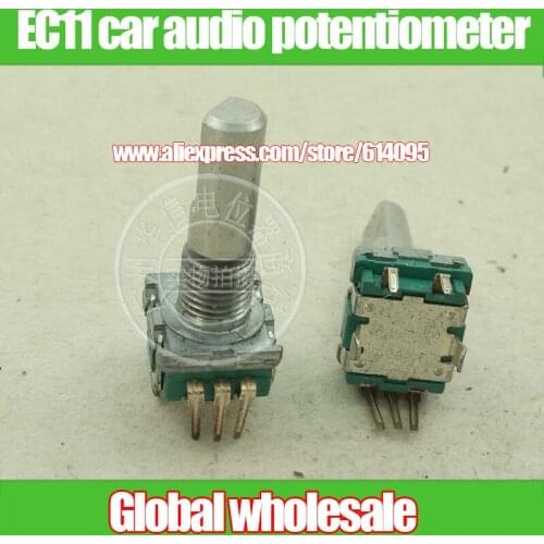4pcs EC11 car audio potentiometer volume no step encoder / with switch / handle length 20MMF