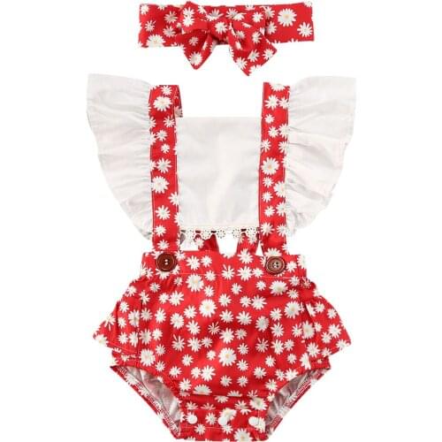 0-24M Newborn Kid Baby Girl Clothes Ruffles Short Sleeve Floral Bodysuit Elegant Cute Sweet Sunsuit New born Clothing Outfit