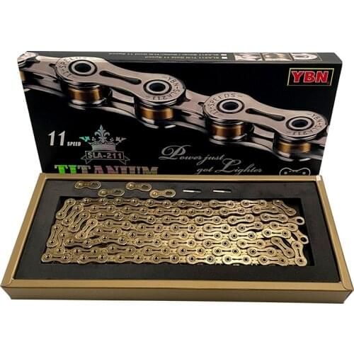 YBN 11-Speed SLA211 Titanium Chain for MTB and Road Bike,Compatibility Shimano Sram and Campagnolo