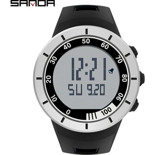 Fashion Brand SANDA Men Watch Luxury Large Dial Digital Watches Luminous Electronic Wristwatches Mens Sport Hour Alarm Clock