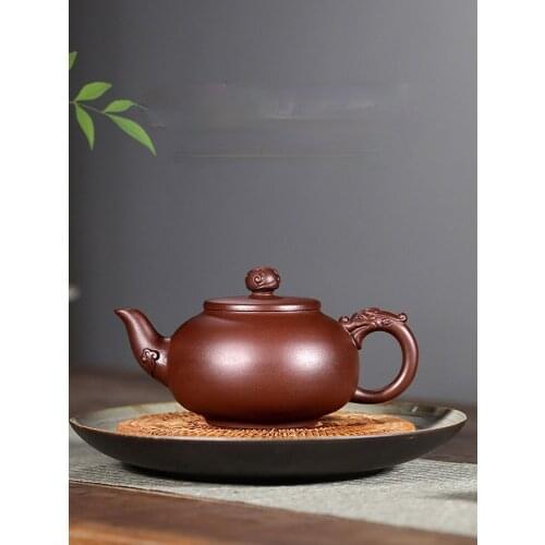 TT Purple Clay Teapot Handmade Large Capacity Teapot Tea Set Household Purple Clay Xianglong Cloud Shoulder