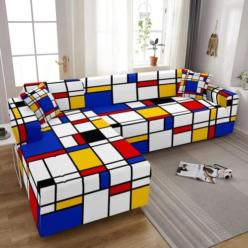 Colorful Geometric Sofa Covers for Living Room Elastic Sofa Slipcover Couch Cover Sectional L-shape Corner Sofa Cover Anti-dust