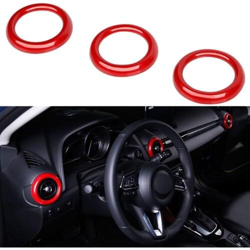 For Mazda 2 Demio DL Sedan DJ Hatchback 2015 2016 2017 Accessories ABS Plastic Car Dashboard Air VeTrim Ring Car Styling 3PCS