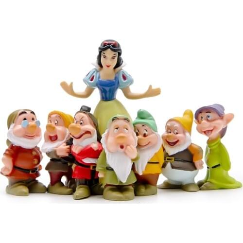 8pcs/lot Hot Snow White And The Seven Dwarfs Action Figures Doll Anime Cartoon Seven Dwarfs Model Toy Kids Best Gifts 5-8cm