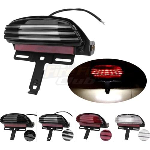 Motorcycle Lights Tri-Bar Rear Fender Lamp Red LED Brake Tail Light Bracket Mount For Harley Dyna Fat Bob Softail 2006-2015