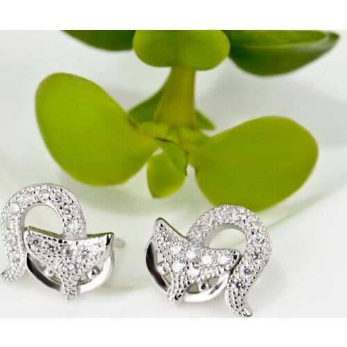 GNE0418 925 Sterling Silver Earring Beauty Charming Cute Luxury Crystal CZ Stud Earrings Fashion Jewelry Fine Gift For Women