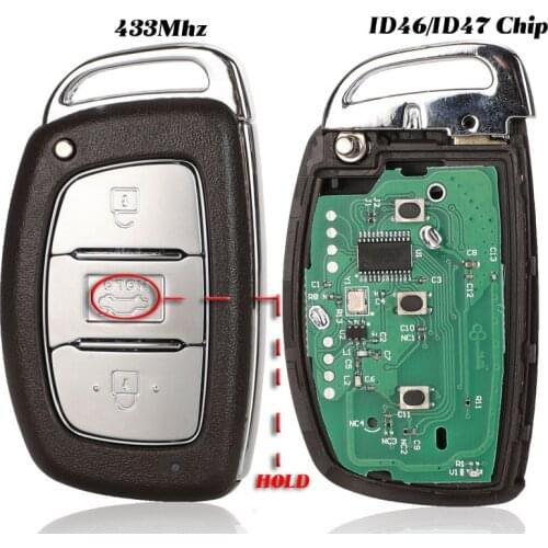 Jingyuqin 3 Buttons Smart Remote Car Key Fob 433MHz For Hyundai Mistra ID47 Chip For Elantra ID46