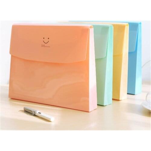 Korea creative cute smile folder folder bag box file bag Office stationery album desk set
