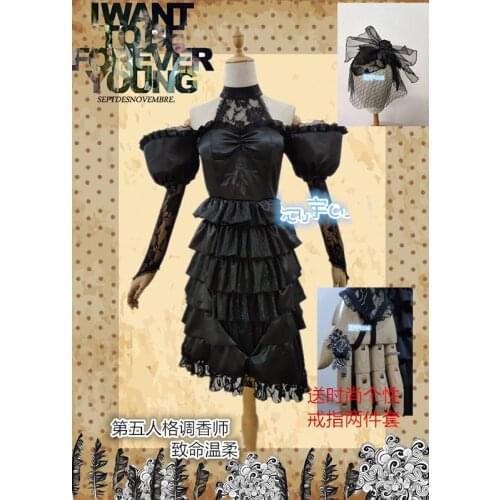 Game Identity V Cosplay Vera Nair Deadly Gentleness Costume New Skin Black Noble Dress Uniform Women Halloween Costume