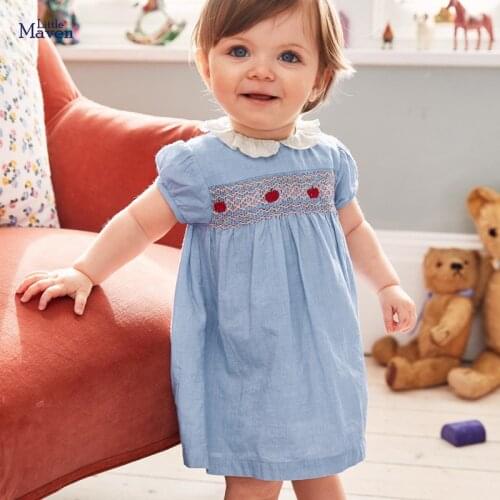 Girls Summer Casual Dress Cotton Short Sleeve Dresses for Toddlers Kids Clothing