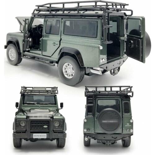 1/32 Scale Pull Back Car Toy Model Vehicle With Sound&Light Effect For Land Rover Defender Green