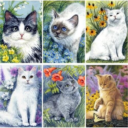 Cute watercolor cat The wooden puzzle 1000 pieces ersion jigsaw puzzle white card adult childrens educational toys