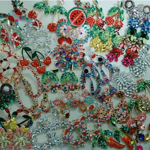 FASHIONSNOOPS 2019 New Arrivals Luxury Crystal Drop Earrings for Wedding Brand Design Colorful Party Earrings for Women Gifts