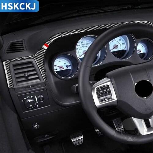 For Dodge Challenger 2008 2009 2010 2012 2013 2014 Carbon Fiber Sticker Drivers Dashboard Trim Strips Interior Car Accessories