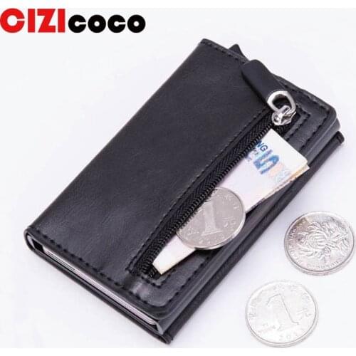 2019 New Smart card holder Vintage PU Leather Coin Purses Magnetic Closing Card case Casual Men wallet RFID Blocking Card Wallet