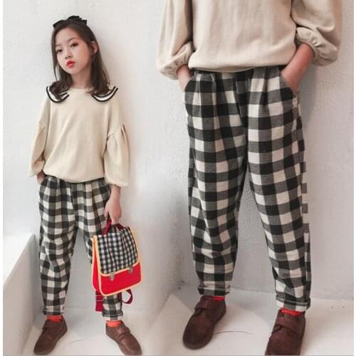 2020 new wholesale girls plaid long pants autumn fashion girls pants 4-9t F733