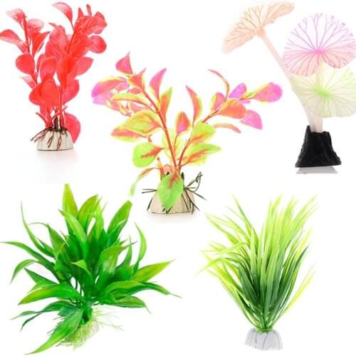 New Beautiful Plastic Artificial Aquarium Plants Decor Submersible Aquatic Fish Tank Grass Ornament Plant Aquarium Background