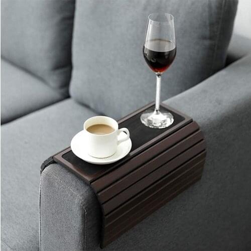 Sofa Arm Tray for Drinks, TV Remote Controls, Snacks, or Laptop Mice, Non-Slip Tabletop Surface and Adjustable, Flexible Univers