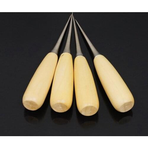 Professional Hole Punches Awls With Wooden Handle Leather Tent Sewing Awl Repair Tools For DIY Handmake Stitching Leather Craft